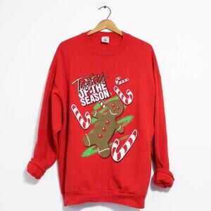 Vintage Gingerbread Man Christmas Sweatshirt XL